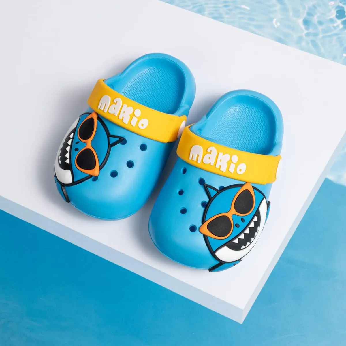 Casazoe Toddler Kids Boys Girls EVA Clogs Cute Garden Shark Water Sandals Slip On Shoes Slipper Slides Lightweight Outdoor Summer Beach Pool Play Shoes (Toddler/Little Kids)