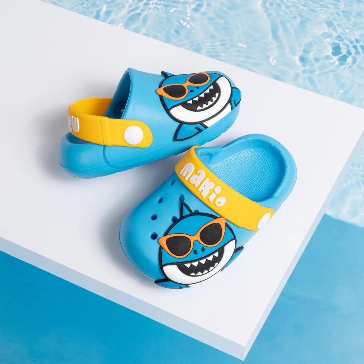 Casazoe Toddler Kids Boys Girls EVA Clogs Cute Garden Shark Water Sandals Slip On Shoes Slipper Slides Lightweight Outdoor Summer Beach Pool Play Shoes (Toddler/Little Kids)
