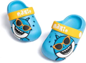 Casazoe Toddler Kids Boys Girls EVA Clogs Cute Garden Shark Water Sandals Slip On Shoes Slipper Slides Lightweight Outdoor Summer Beach Pool Play Shoes (Toddler/Little Kids)
