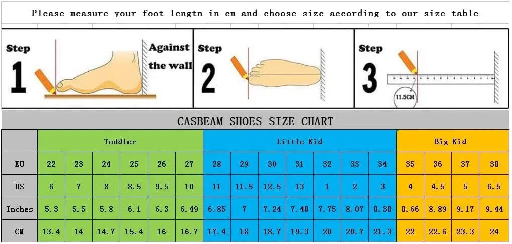 Casbeam Kids Breathable Sneakers Mesh Lightweight Easy Walk Casual Sport Strap Athletic Running Shoes for Boys Girls