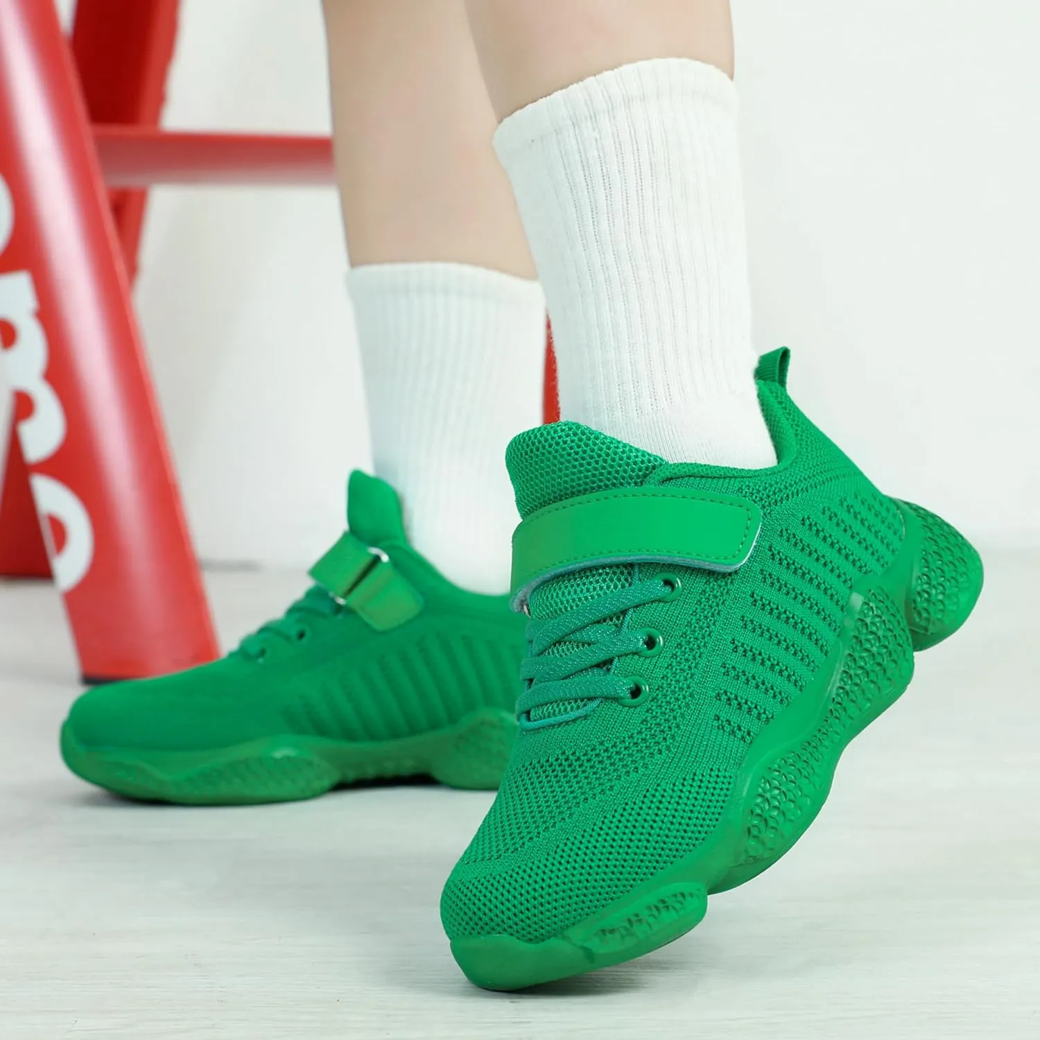 Casbeam Kids Breathable Sneakers Mesh Lightweight Easy Walk Casual Sport Strap Athletic Running Shoes for Boys Girls