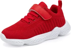 Casbeam Kids Breathable Sneakers Mesh Lightweight Easy Walk Casual Sport Strap Athletic Running Shoes for Boys Girls
