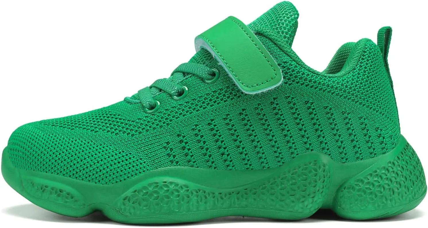 Casbeam Kids Breathable Sneakers Mesh Lightweight Easy Walk Casual Sport Strap Athletic Running Shoes for Boys Girls