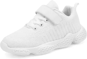 Casbeam Kids Breathable Sneakers Mesh Lightweight Easy Walk Casual Sport Strap Athletic Running Shoes for Boys Girls