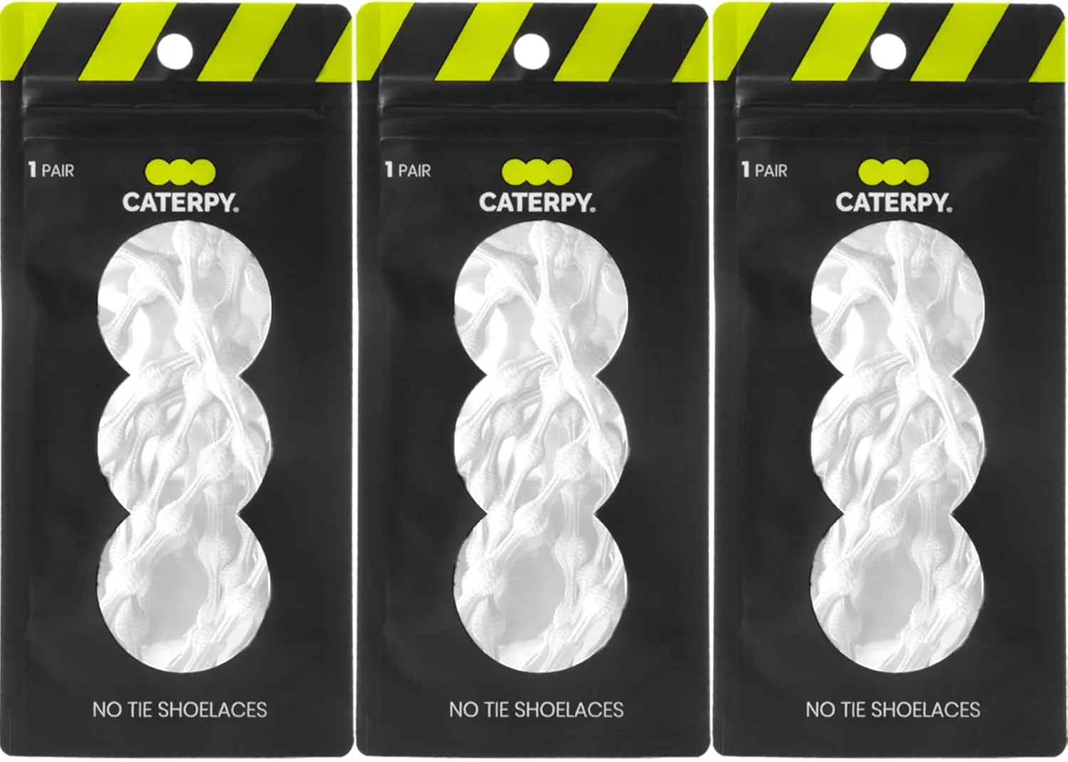 Caterpy Run - The Ultimate Elastic No Tie Shoelaces for Adults & Kids (3 & 6 Pack)