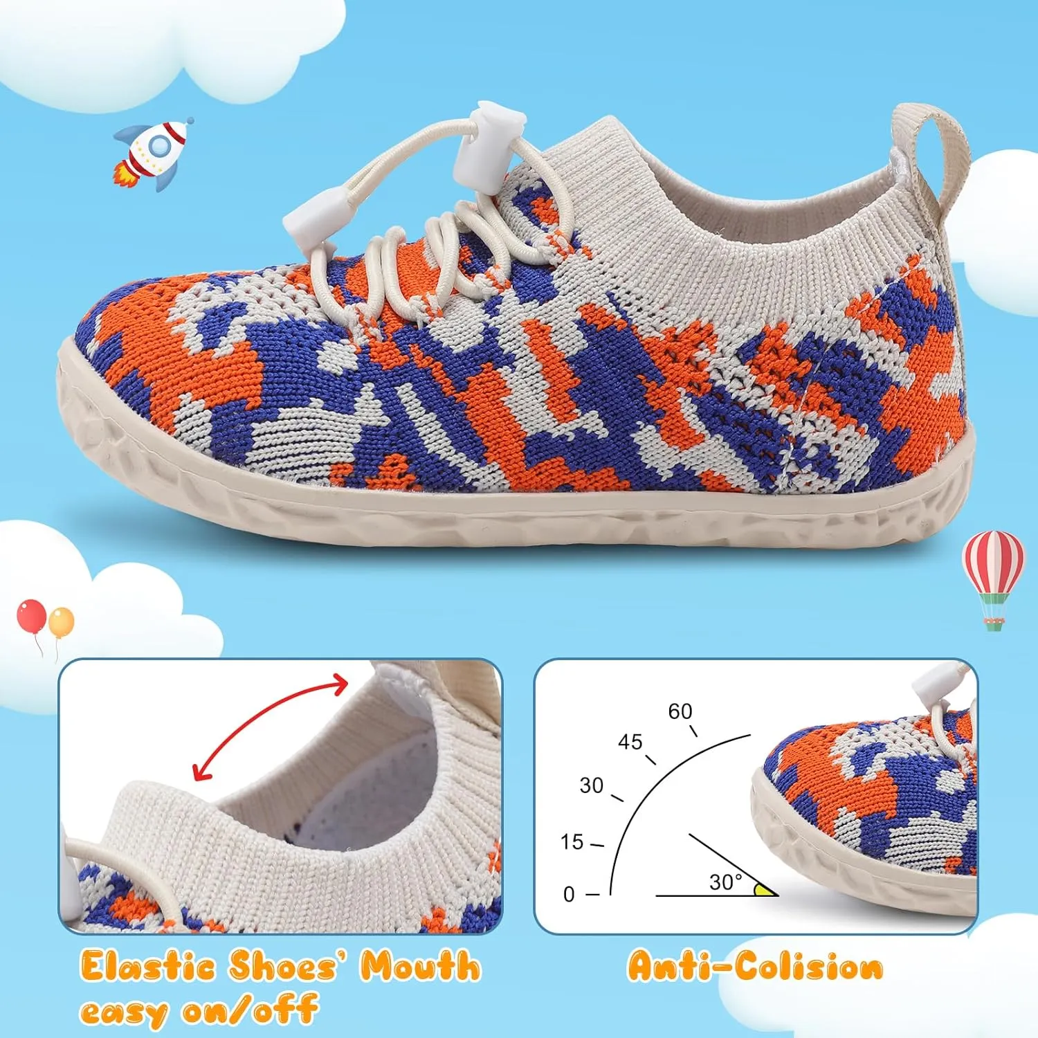 Centipede Demon Toddler Shoes for Boys Girls Baby Kids Slip on Walking Shoe Breathable Sock Shoes Lightweight Soft Sneakers