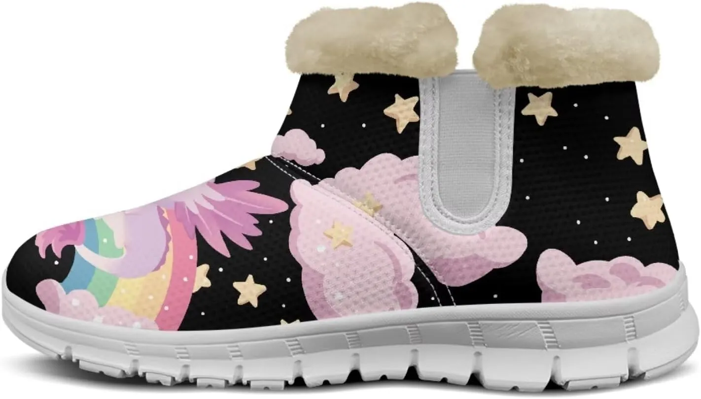 chaqlin Axolotl Snow Boots Winter Ankle Warm Boots Non Slip Sole for Women Wide Casual Outdoor Work Boots Soft Flannel Plush Lightweight Flat Heels Boots