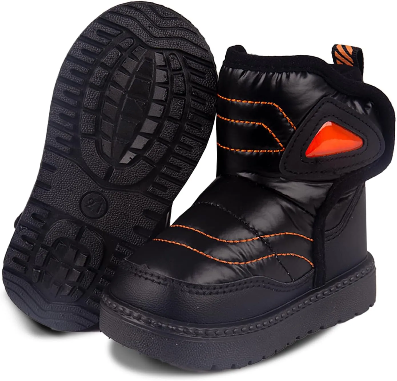 Charrost Baby Toddler Boy Girl Snow Winter boots Size 5 Toddler Ankle boots 12-18Months Waterproof&Water-resistant Warm Wide Barefoot Girls Boys Infant Black Winter shoes