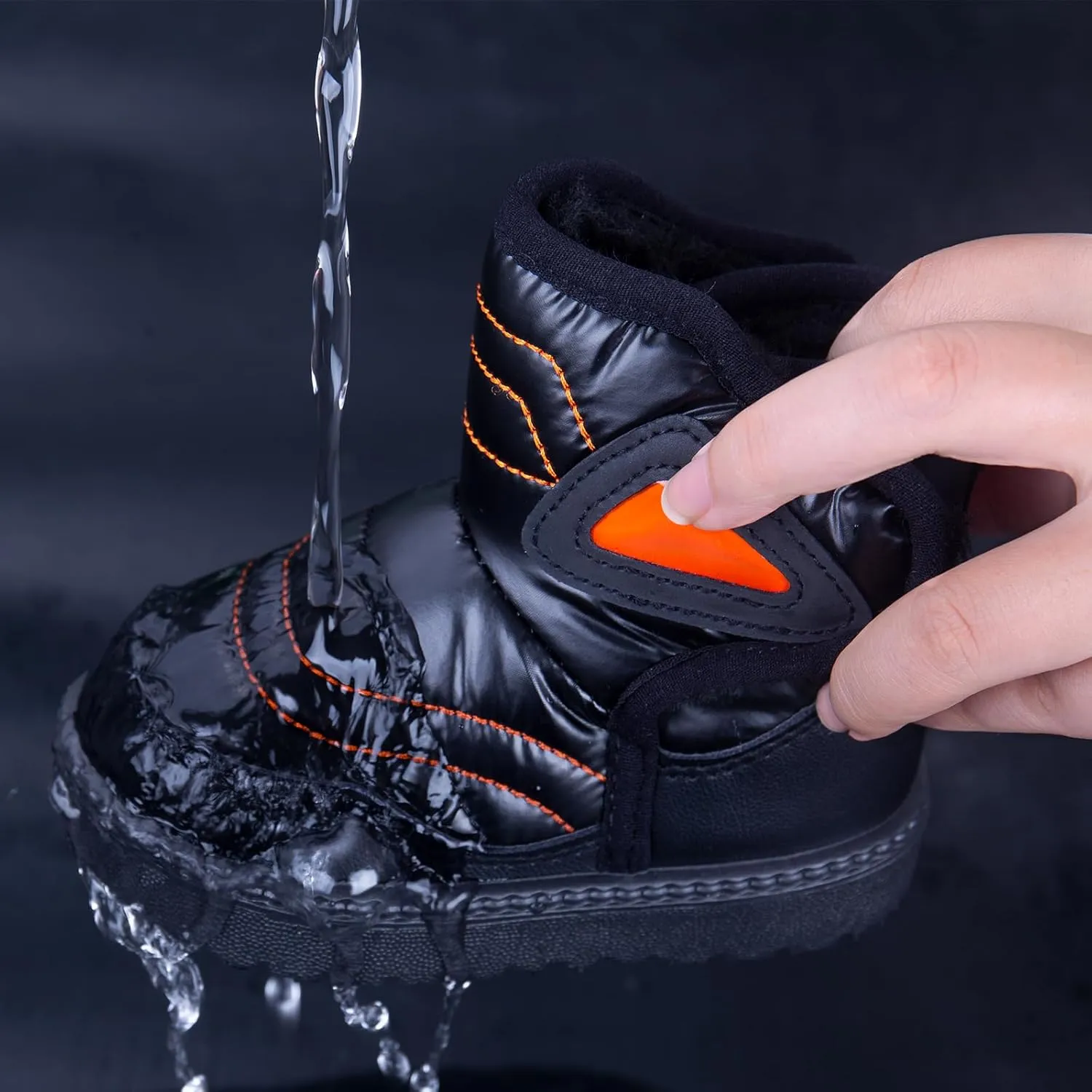 Charrost Baby Toddler Boy Girl Snow Winter boots Size 5 Toddler Ankle boots 12-18Months Waterproof&Water-resistant Warm Wide Barefoot Girls Boys Infant Black Winter shoes