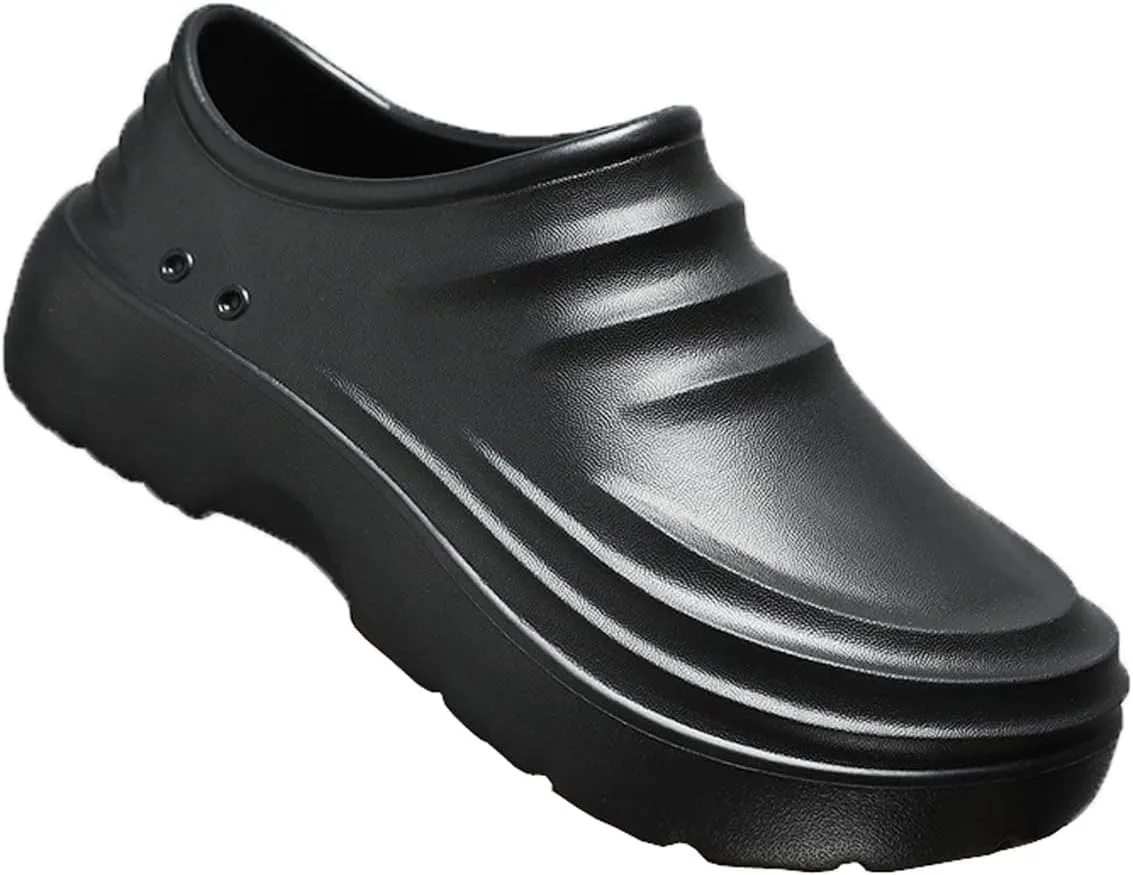 Chef Shoes for Men and Women, Strong Non-Slip Kitchen Clock Clogs, Oil Resistant Nurse Garden Bathroom Work Sandals, Lightweight Waterproof Health Care Food Service Shoe