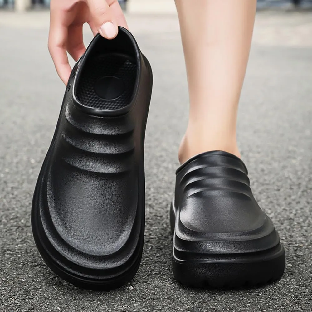 Chef Shoes for Men and Women, Strong Non-Slip Kitchen Clock Clogs, Oil Resistant Nurse Garden Bathroom Work Sandals, Lightweight Waterproof Health Care Food Service Shoe