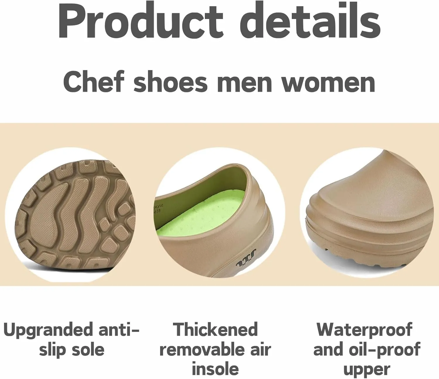 Chef Shoes for Women Men,2025 Newly Slip Resistant Kitchen Shoes Non Slip Work Clogs Waterproof Nurse Sandals