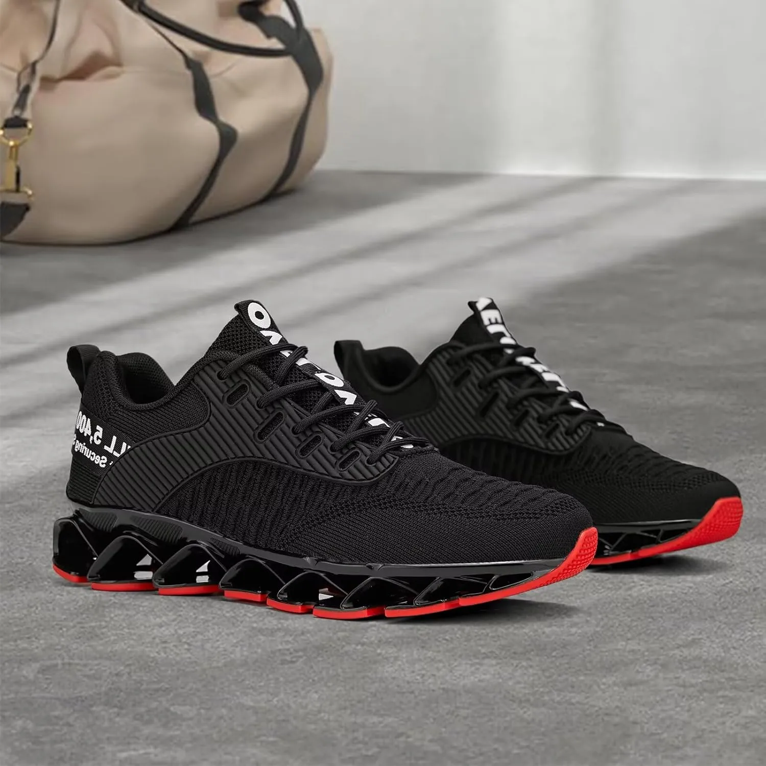 Chopben Men's Running Shoes Blade Non Slip Fashion Sneakers Breathable Mesh Soft Sole Casual Athletic Walking Shoes
