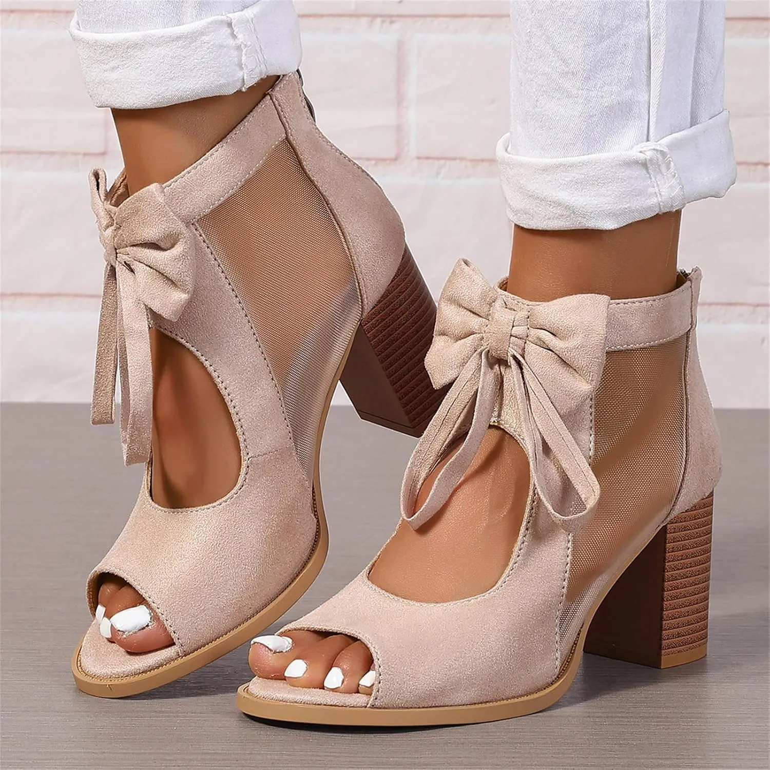 Chunky Heels For Women Wedding Chunky Block Open Toe Ankle Strap Heeled Sandals Comfortable Party Dress Pumps Shoes