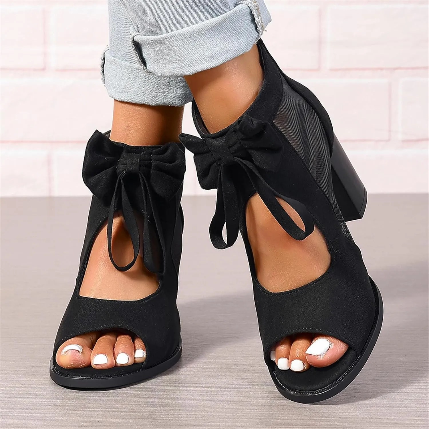 Chunky Heels For Women Wedding Chunky Block Open Toe Ankle Strap Heeled Sandals Comfortable Party Dress Pumps Shoes
