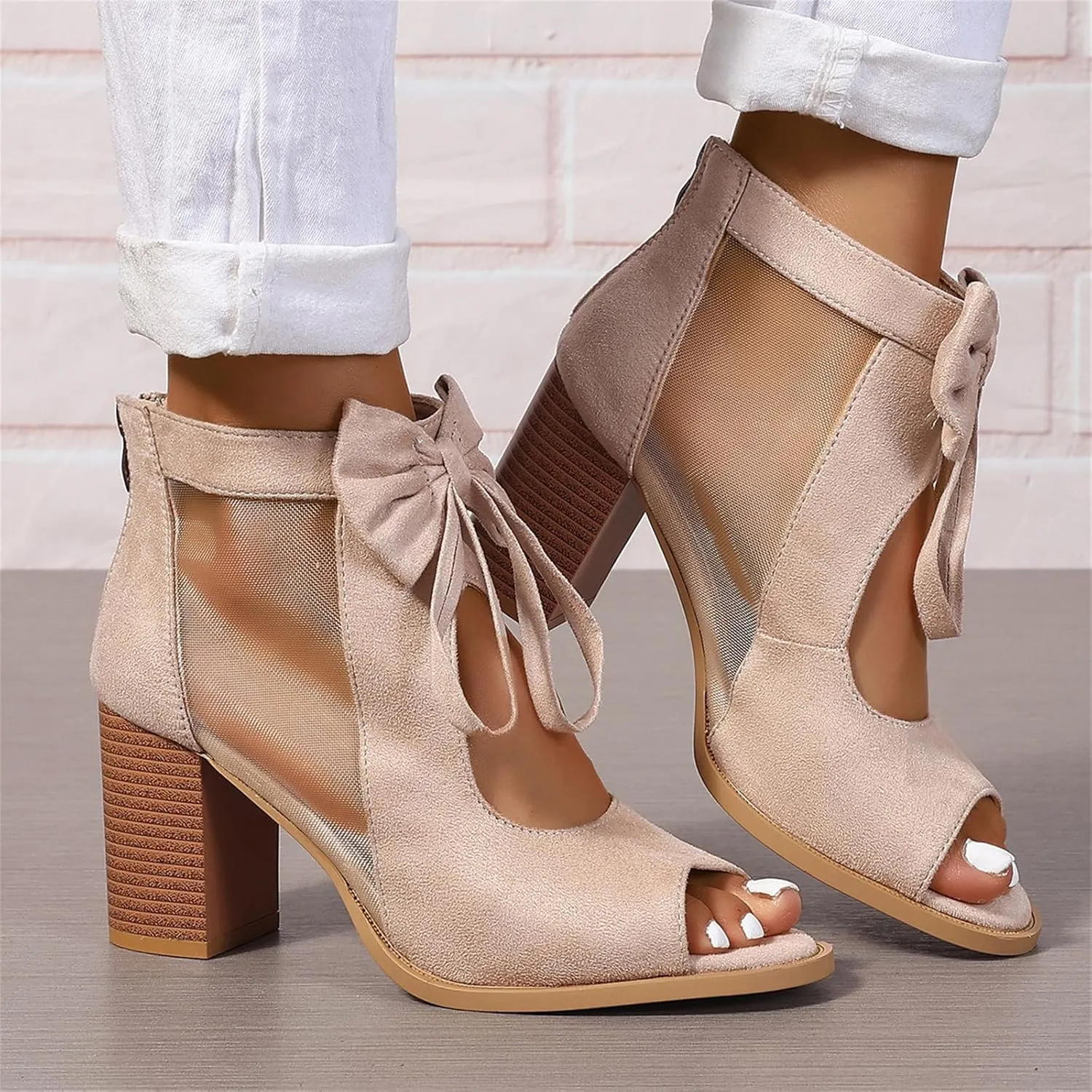 Chunky Heels For Women Wedding Chunky Block Open Toe Ankle Strap Heeled Sandals Comfortable Party Dress Pumps Shoes