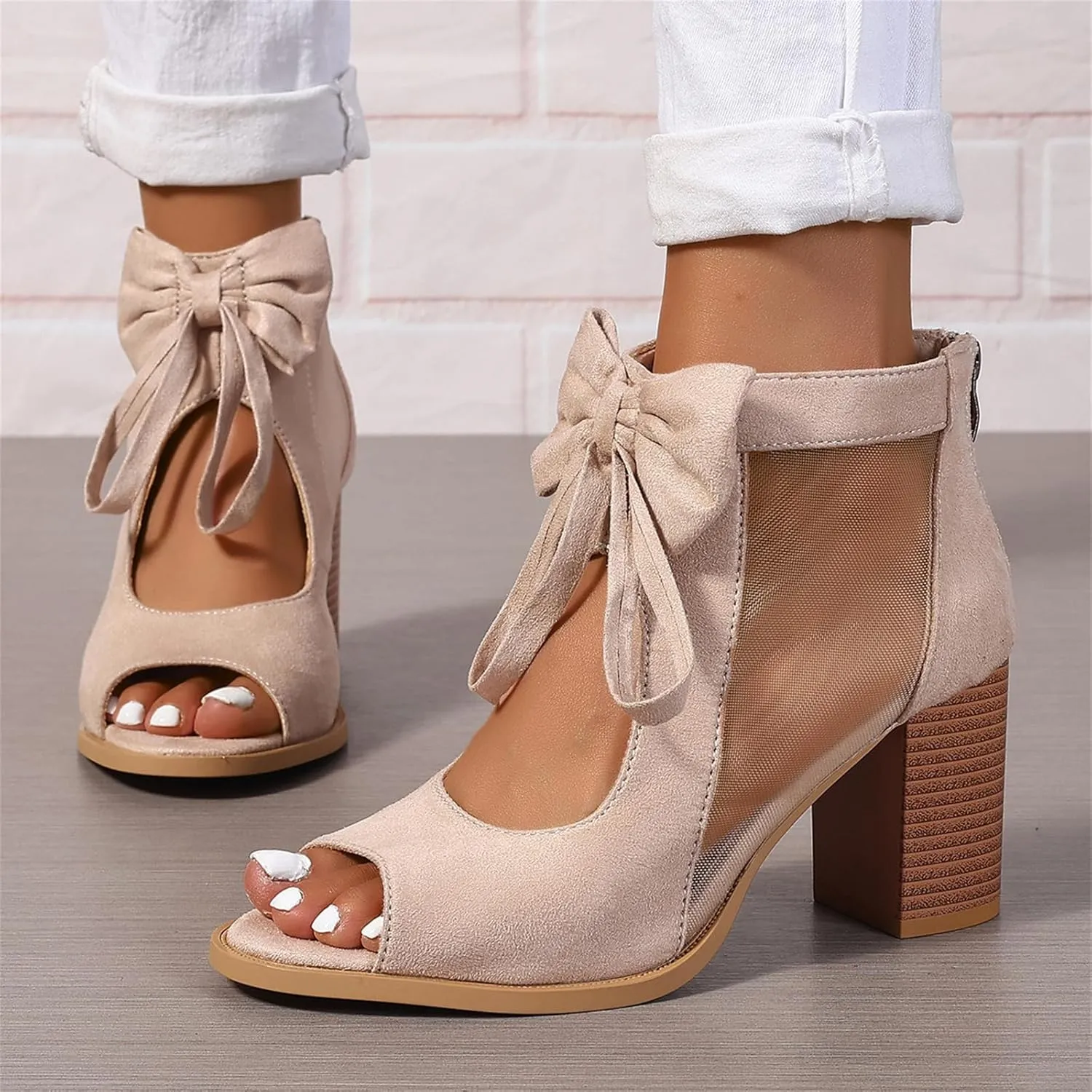Chunky Heels For Women Wedding Chunky Block Open Toe Ankle Strap Heeled Sandals Comfortable Party Dress Pumps Shoes