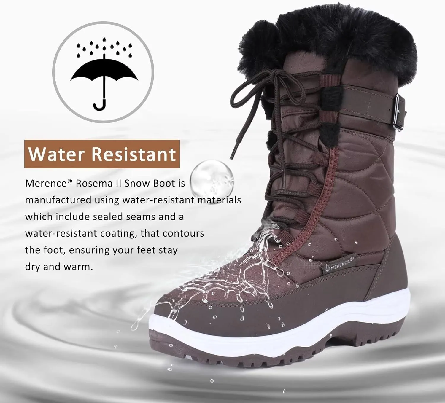 CIOR Women's Snow Boots Winter II Water-Resistant Fur Lined Frosty Warm Anti-Slip Boot U120WMX001-0429