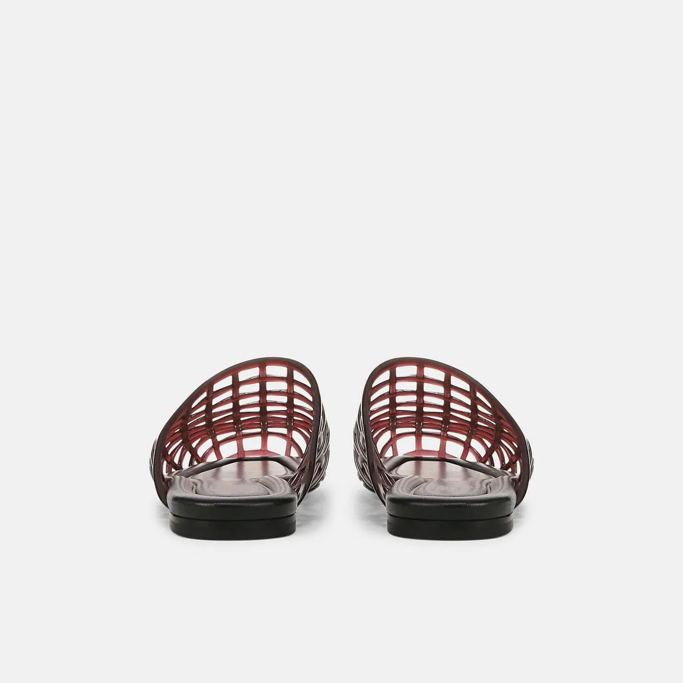 Clear Jelly Flats for Women Closed Toe Mesh Hollow Jellies Mule Sandals Slip On Jelly Slides Casual Comforatable Summer Beach Slipper Sandals