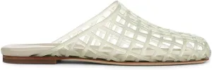 Clear Jelly Flats for Women Closed Toe Mesh Hollow Jellies Mule Sandals Slip On Jelly Slides Casual Comforatable Summer Beach Slipper Sandals
