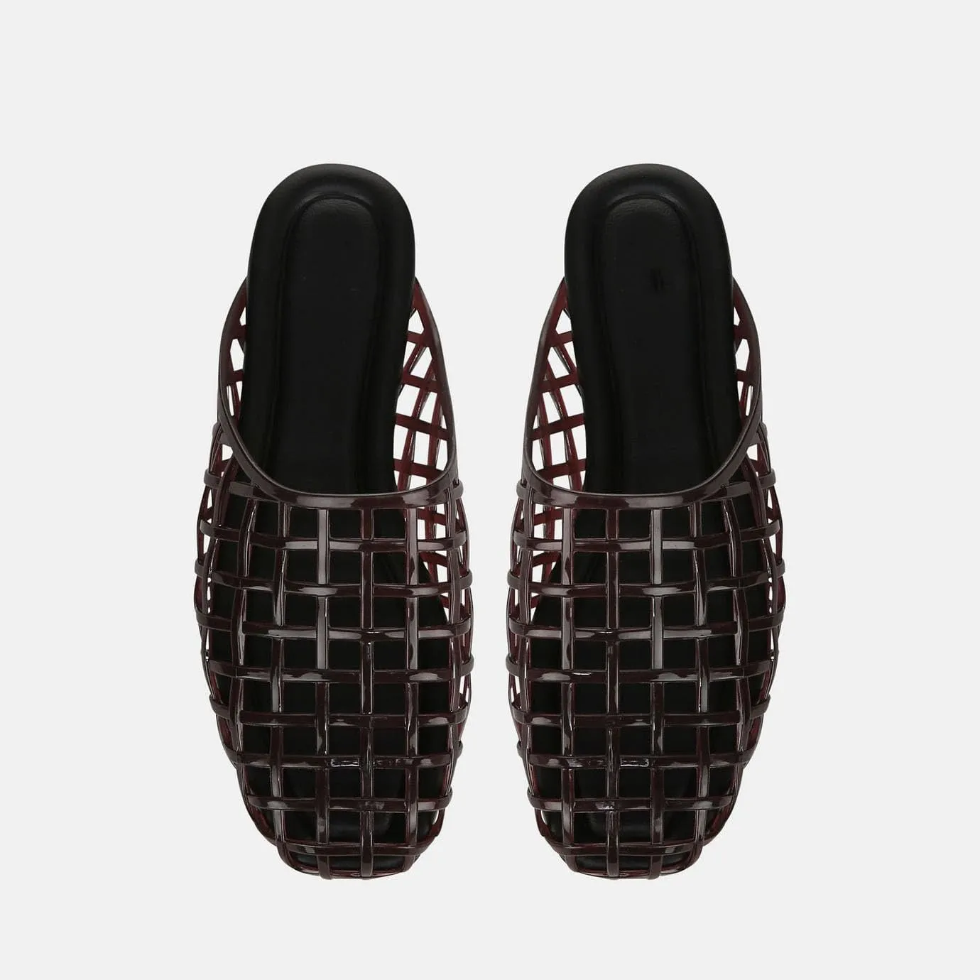 Clear Jelly Flats for Women Closed Toe Mesh Hollow Jellies Mule Sandals Slip On Jelly Slides Casual Comforatable Summer Beach Slipper Sandals