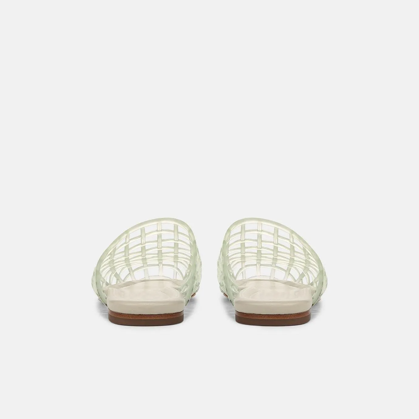 Clear Jelly Flats for Women Closed Toe Mesh Hollow Jellies Mule Sandals Slip On Jelly Slides Casual Comforatable Summer Beach Slipper Sandals