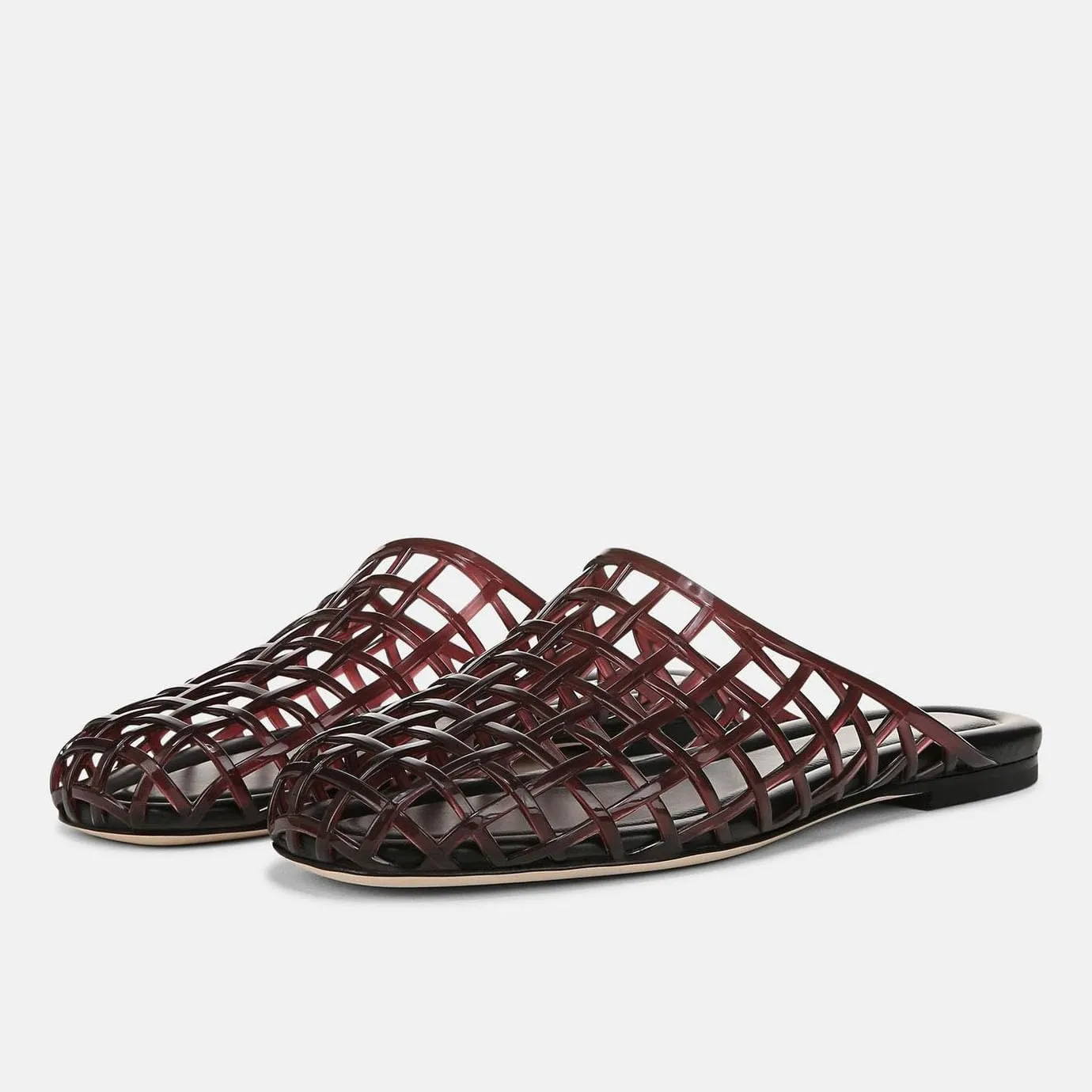 Clear Jelly Flats for Women Closed Toe Mesh Hollow Jellies Mule Sandals Slip On Jelly Slides Casual Comforatable Summer Beach Slipper Sandals