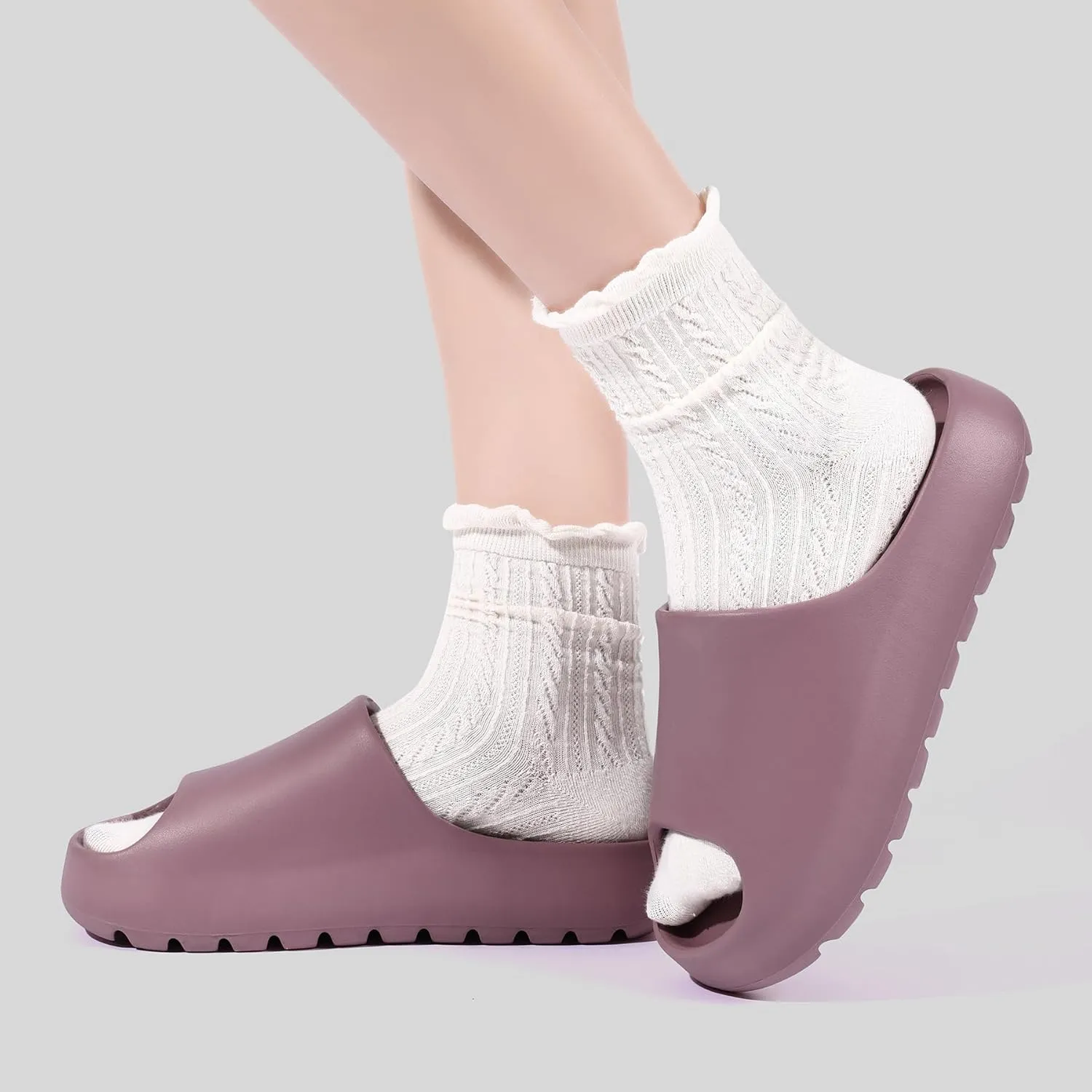 Cloud Slides for Women Men, Womens Walking Sandals Comfortable, Unisex Shower Shoes Thick Pillow Slippers, Waterproof House Slide Sandals Indoor Outdoor