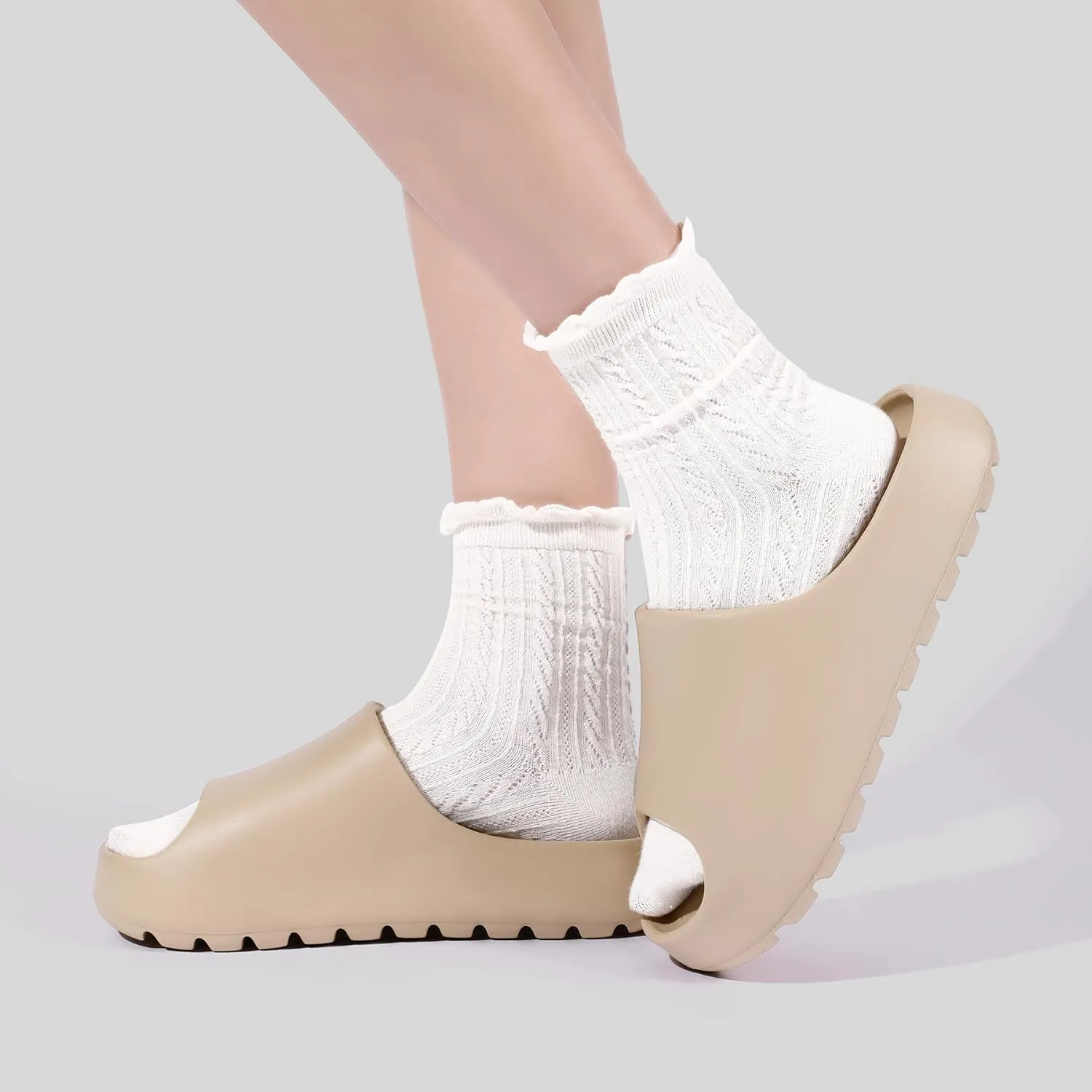 Cloud Slides for Women Men, Womens Walking Sandals Comfortable, Unisex Shower Shoes Thick Pillow Slippers, Waterproof House Slide Sandals Indoor Outdoor
