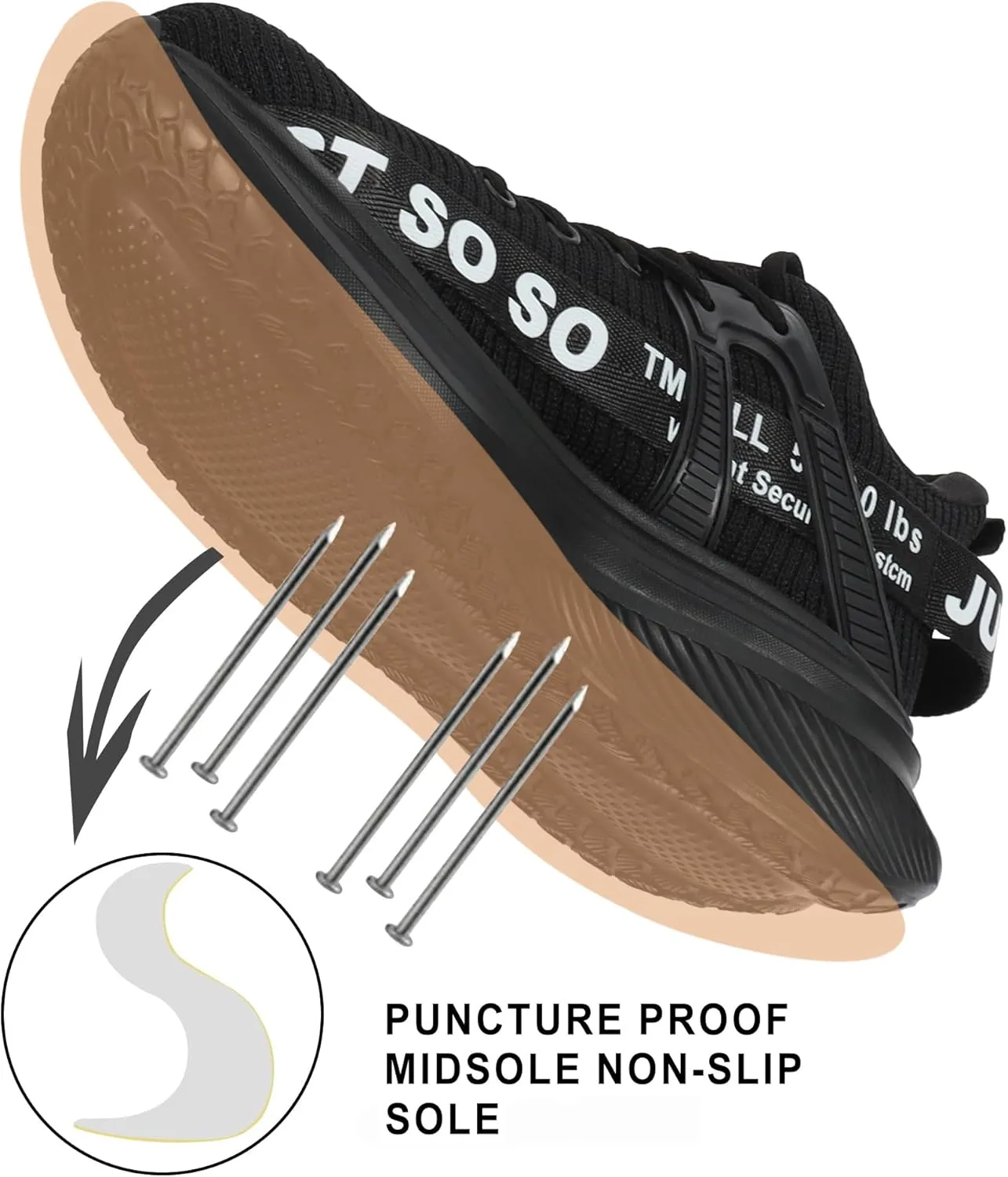 COKAFIL Steel Toe Shoes for Men Women Slip On Work Safety Cap Sneakers Comfortable Puncture Proof Slip Resistant Shoes