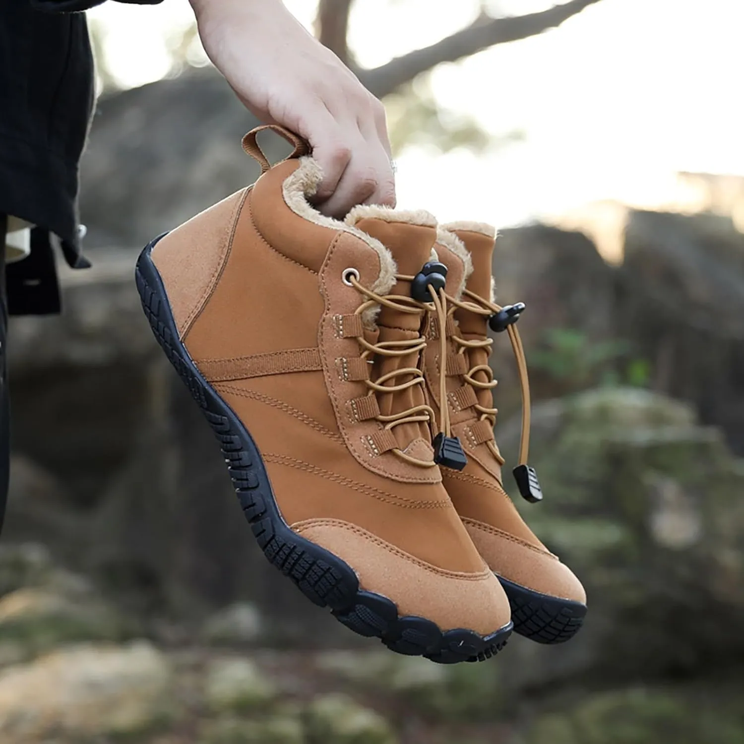 Cold Weather Men Boots Wear And Anti Slip Snow Boots Five Finger Cotton Shoes Outdoor Sports Shoes Leather Mens Boot