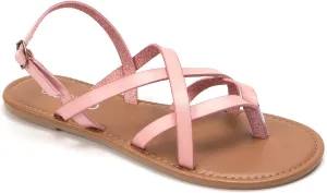 Colgo Women's Summer Strappy Flat Sandals, Adjustable Casual Fisherman Sandal with Open Toe Slingback Gladiator Sandals