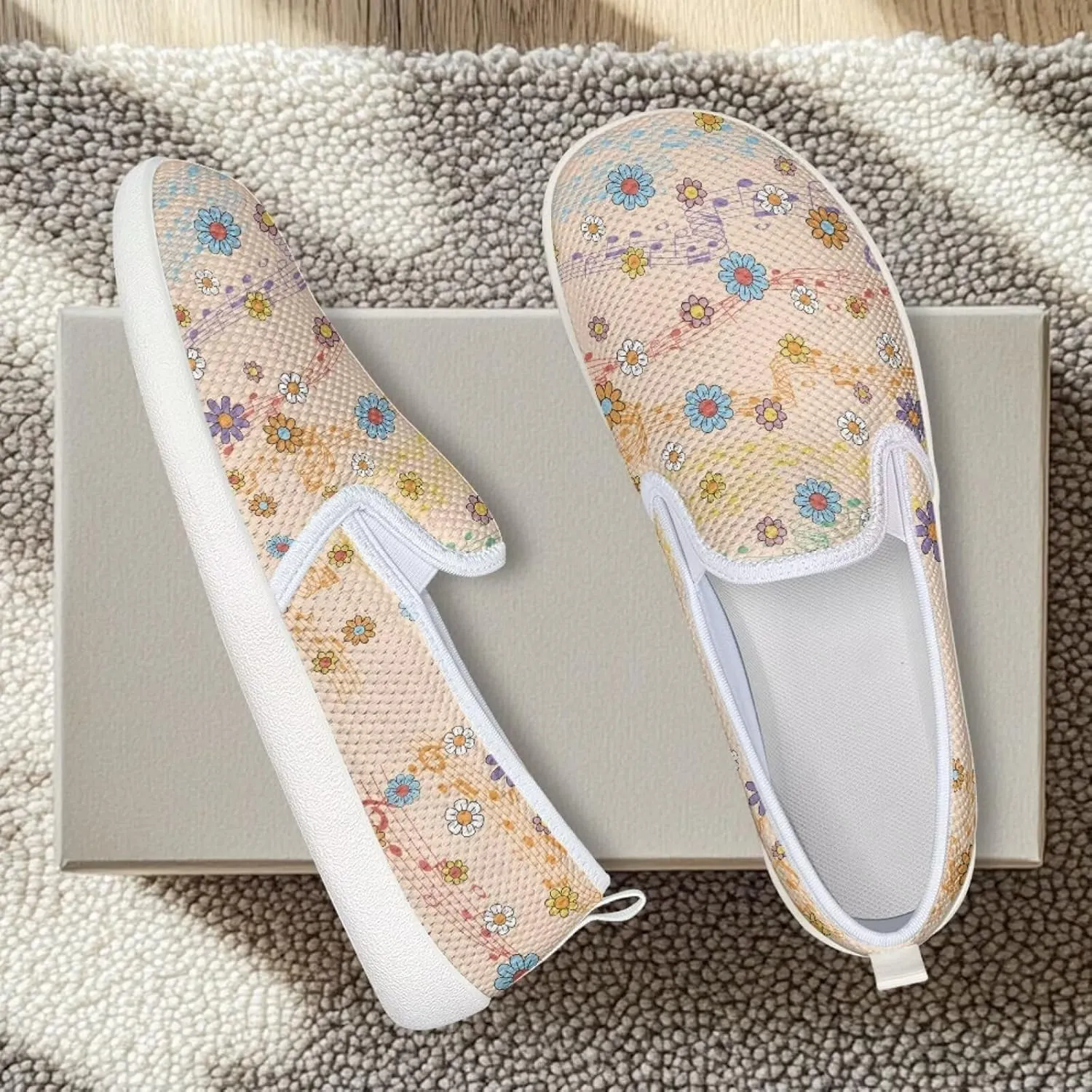Coloranimal Loafers for Women Slip On Shoes Womens Flats Dress Shoes Travel Shoes Penny Loafers Fashion Sneaker Low Cute Footwear