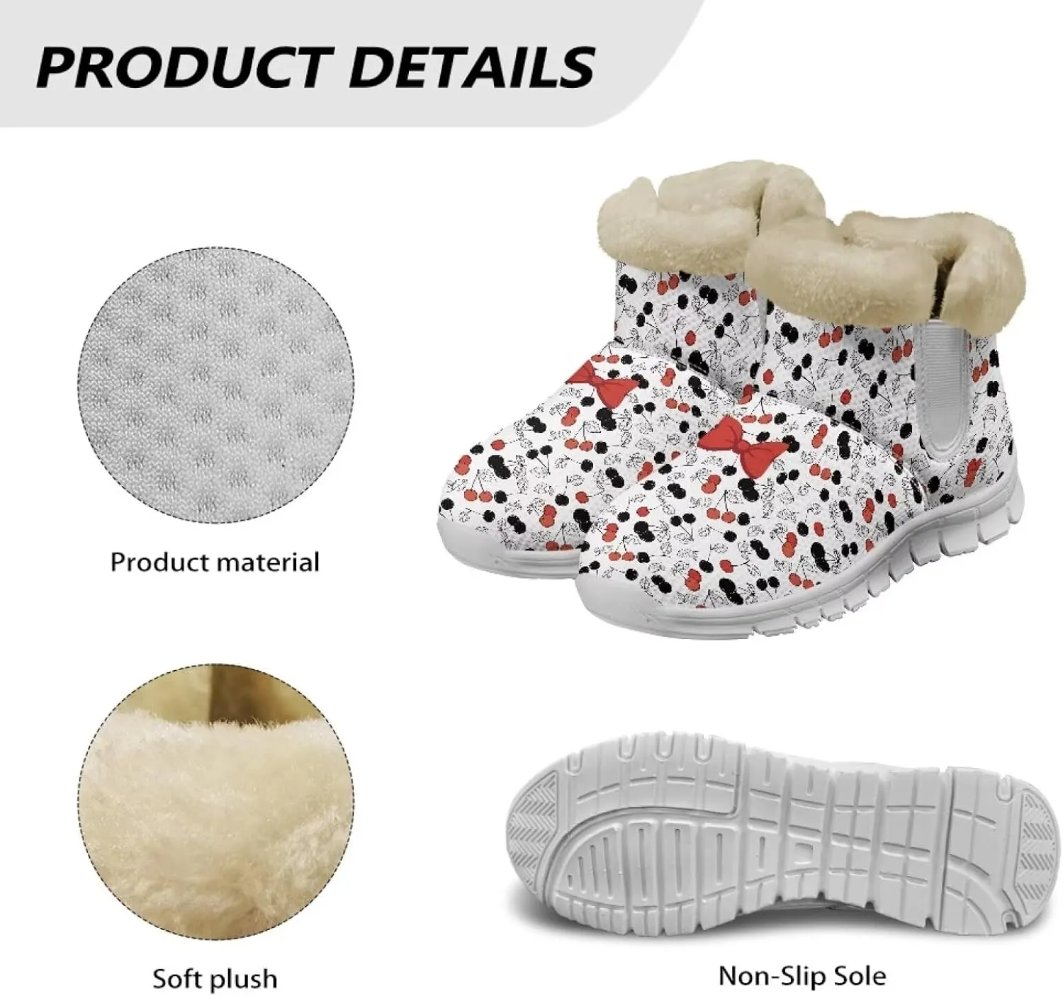 Coloranimal Winter Boots for Women Snow Boots Womens Ankle Boots Warm Fur Lined Winter Shoes Warm Booties Fashion Snow Shoes