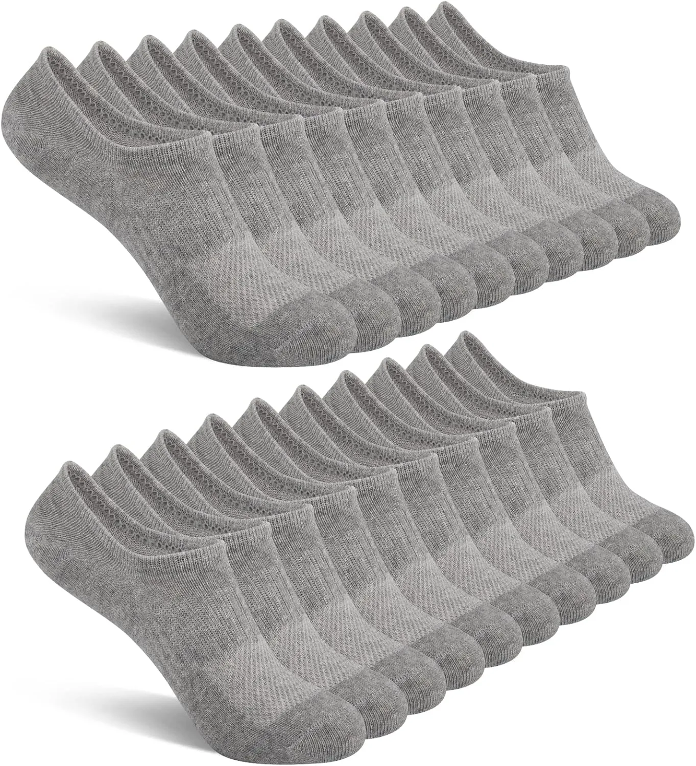 Comfoex 10 Pairs No Show Boys Socks Cotton Mesh Non Slip Low Cut Invisible Athletic Socks For Kids 4-10 Years