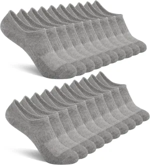 Comfoex 10 Pairs No Show Boys Socks Cotton Mesh Non Slip Low Cut Invisible Athletic Socks For Kids 4-10 Years