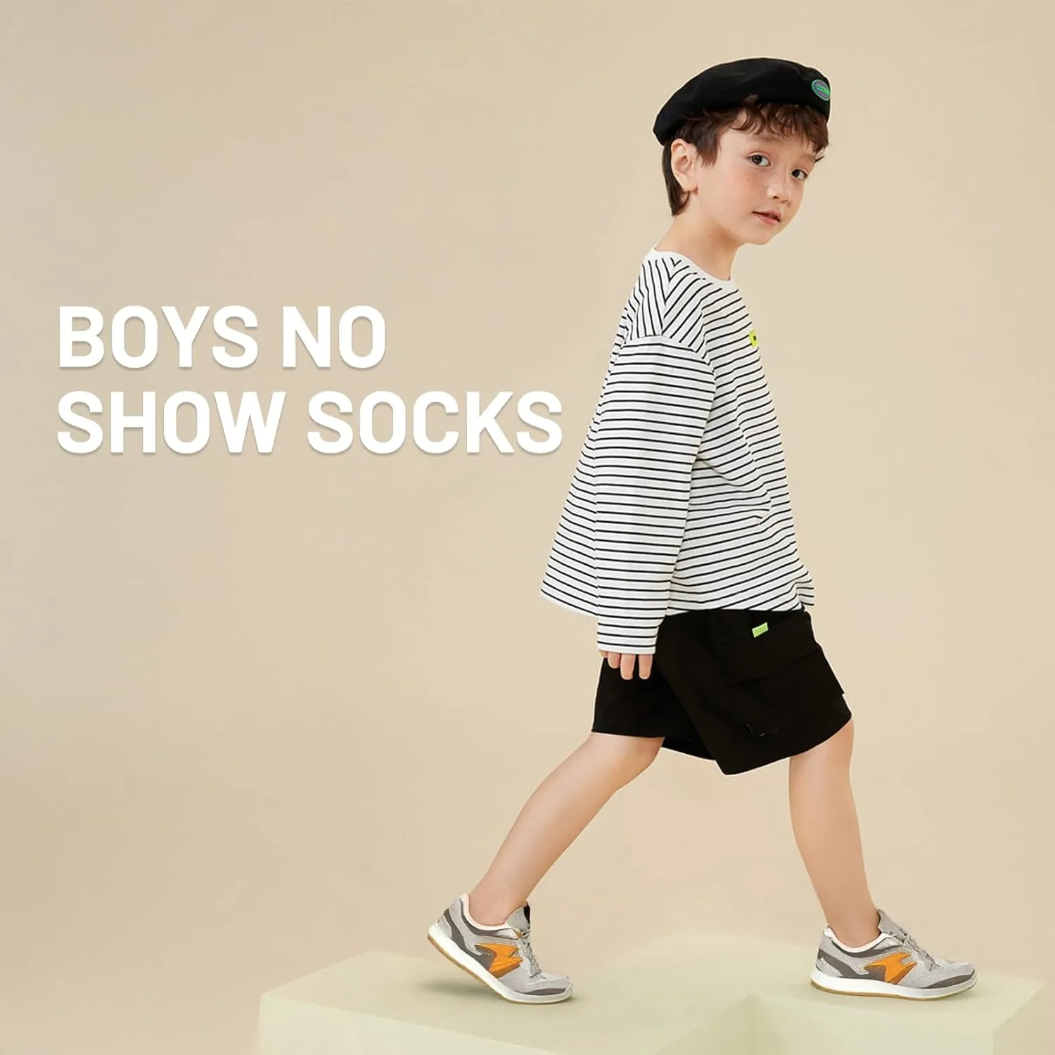 Comfoex 10 Pairs No Show Boys Socks Cotton Mesh Non Slip Low Cut Invisible Athletic Socks For Kids 4-10 Years