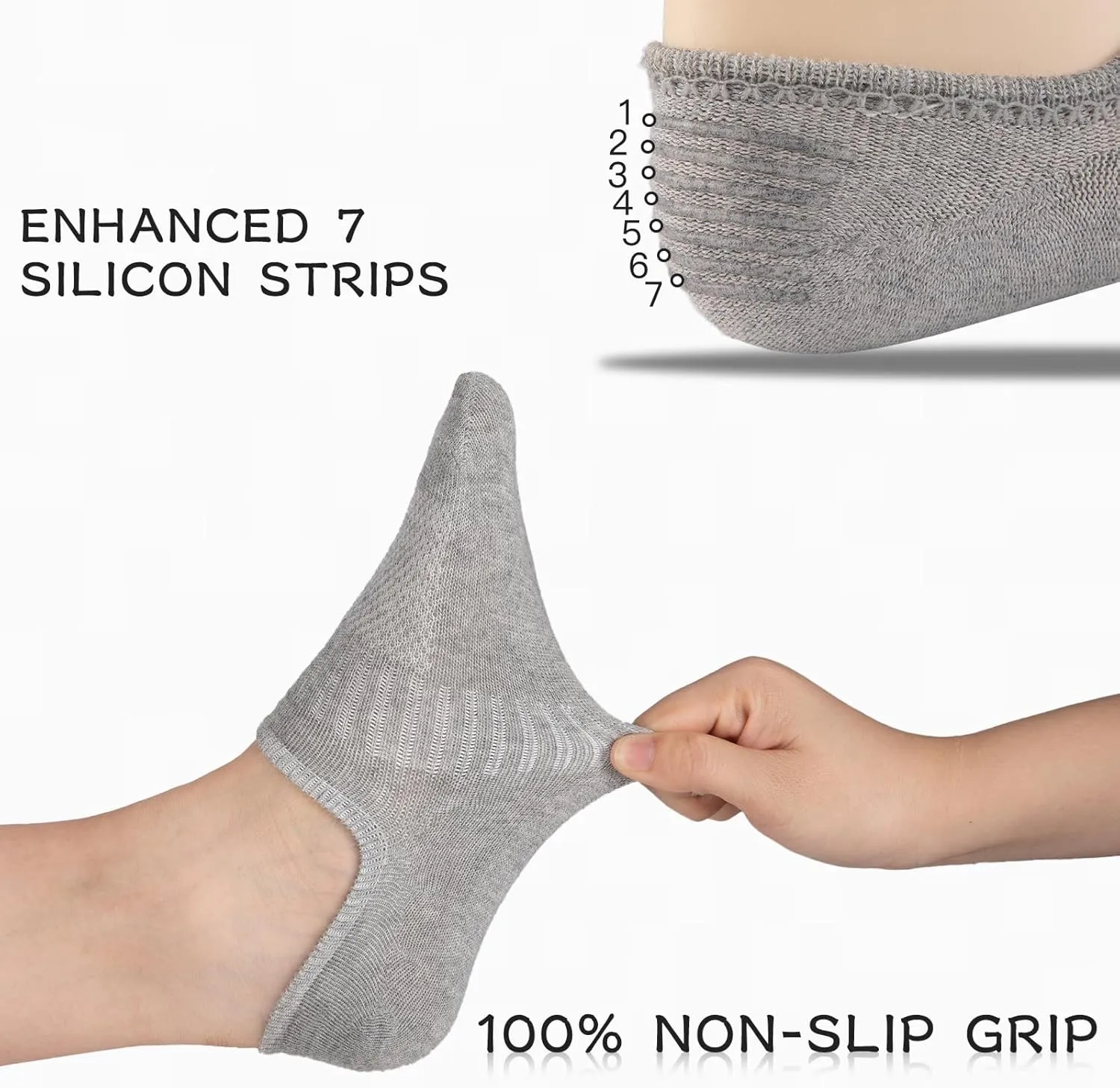 Comfoex 10 Pairs No Show Boys Socks Cotton Mesh Non Slip Low Cut Invisible Athletic Socks For Kids 4-10 Years