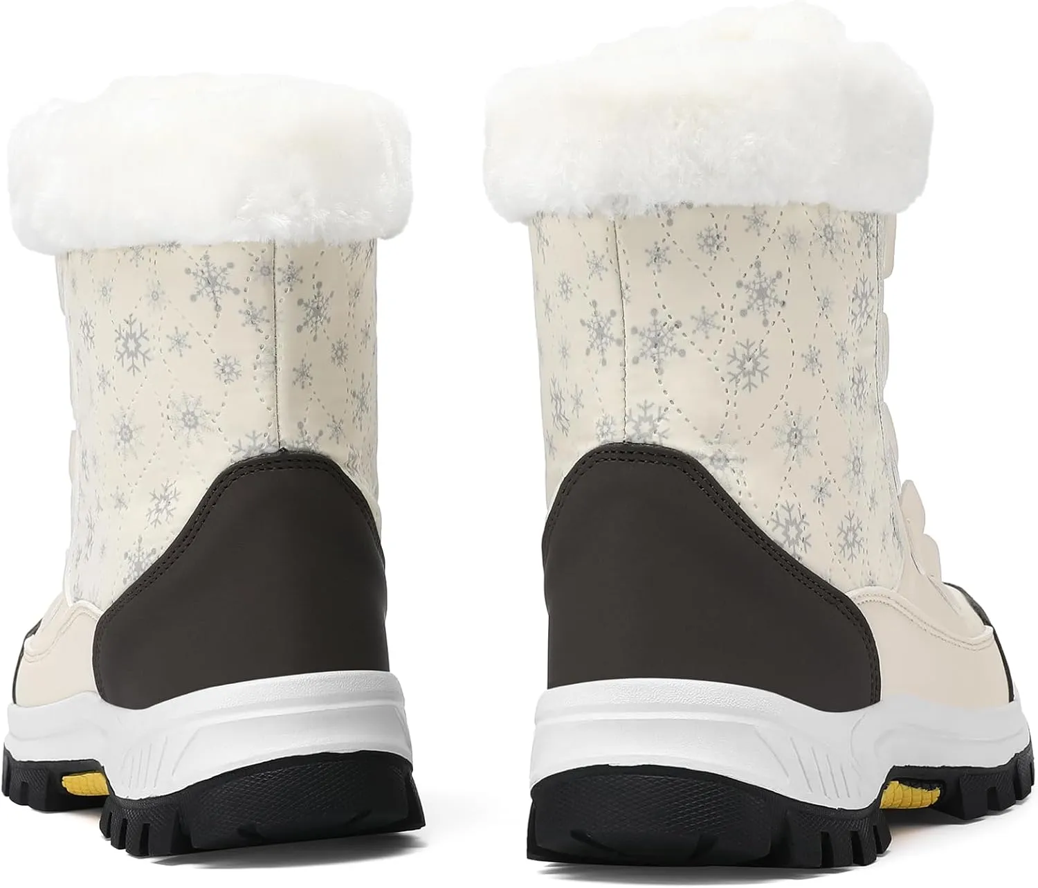 COOJOY Womens Winter Snow Boots Waterproof Shoes Walking Comfortable Hiking Tennis Booties Furry Mid Calf Warm Lightweight