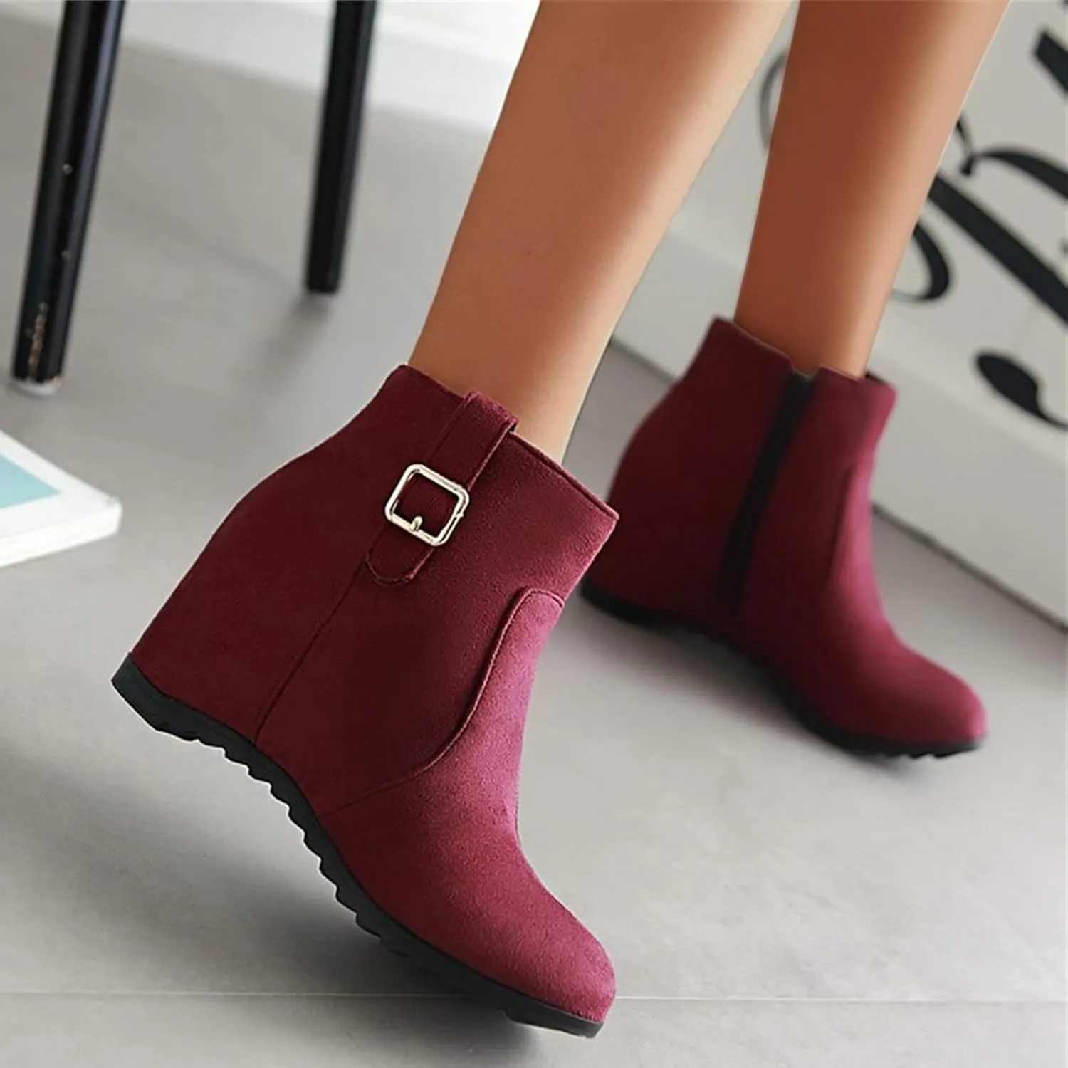 Cowgirl Boots Women Dressy High Heel Short Ankle Booties Peep Toe Platform Boots Slip On Cowgirl Combat Boots 52