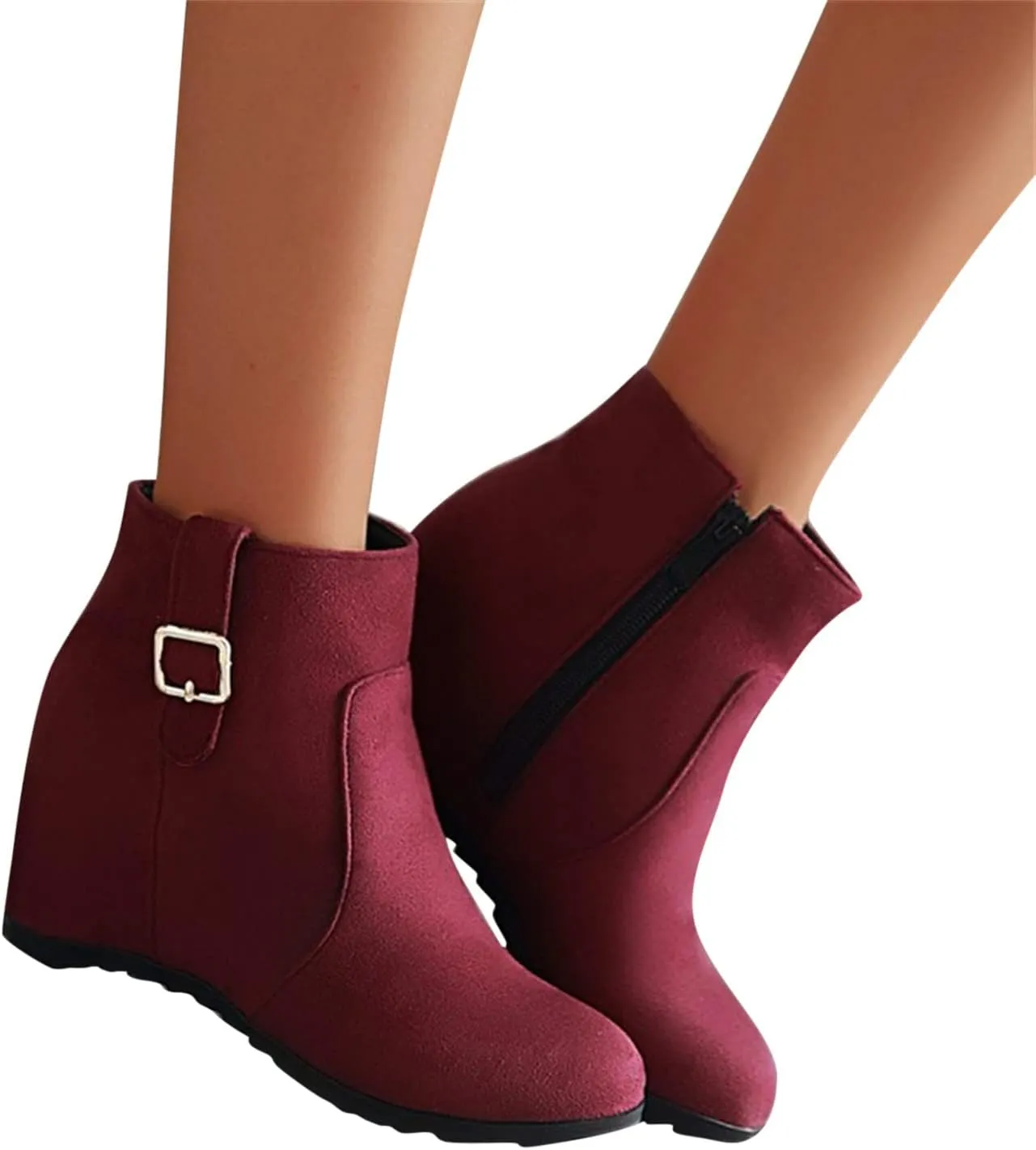 Cowgirl Boots Women Dressy High Heel Short Ankle Booties Peep Toe Platform Boots Slip On Cowgirl Combat Boots 52