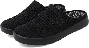 CROSSBABY Women's Knitted Breathable Lightweight Slip-On Sports Mules Comfortable Non-Slip Backless Walking Shoes for Hiking House Traveling