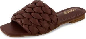 CUSHIONAIRE Women's Aramis woven slide sandal  Memory Foam, Wide Widths Available