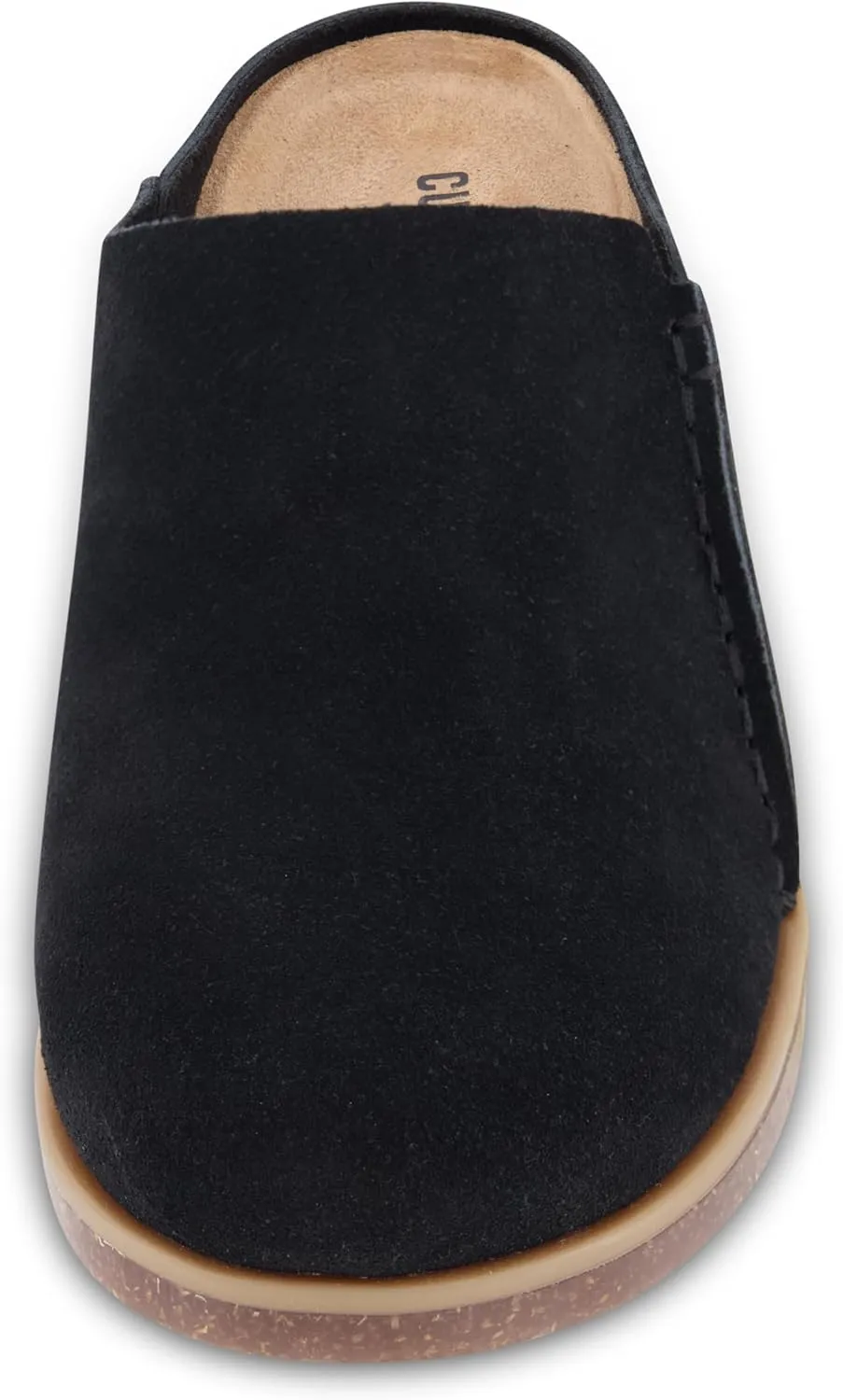 CUSHIONAIRE Women's Clay Genuine Leather footbed clog with  Comfort padding