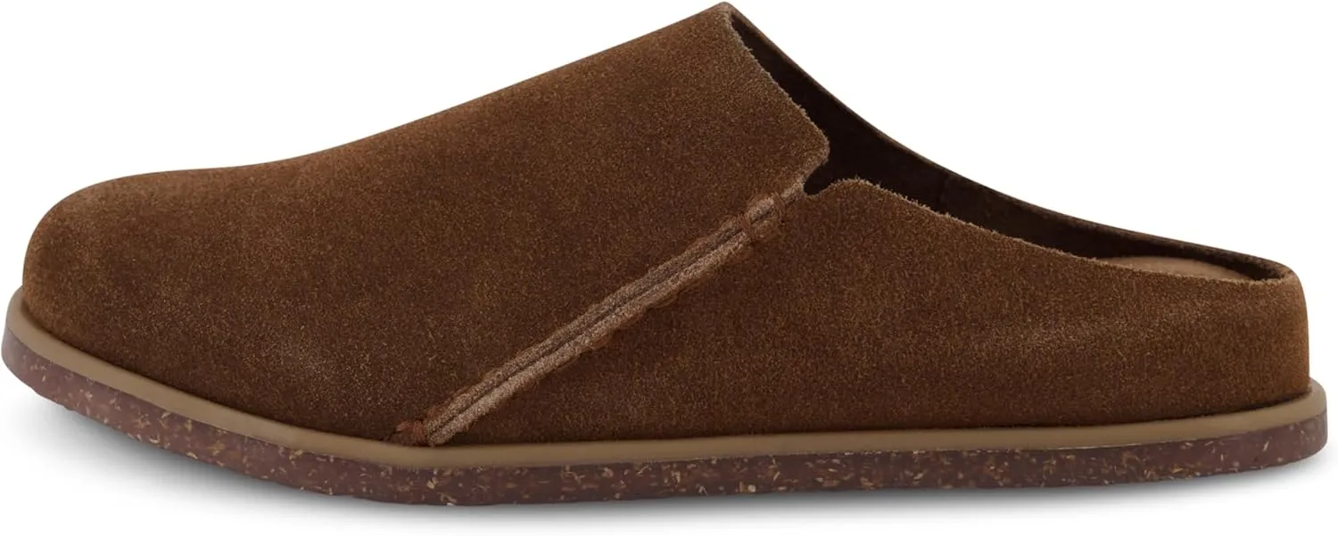 CUSHIONAIRE Women's Clay Genuine Leather footbed clog with  Comfort padding