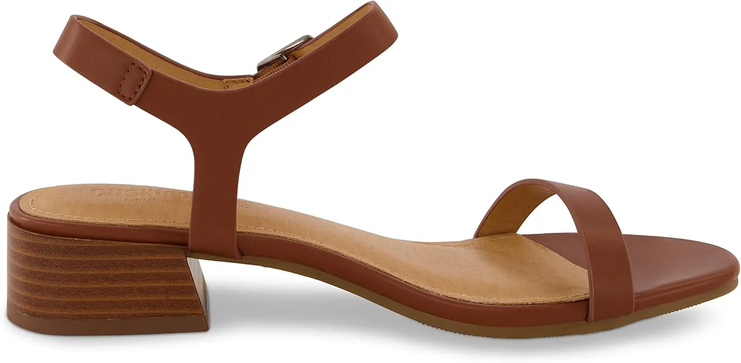 CUSHIONAIRE Women's Fontana one band block heel sandal  Memory Foam, Wide Widths Available