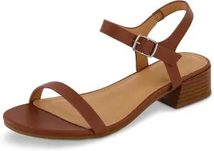CUSHIONAIRE Women's Fontana one band block heel sandal  Memory Foam, Wide Widths Available