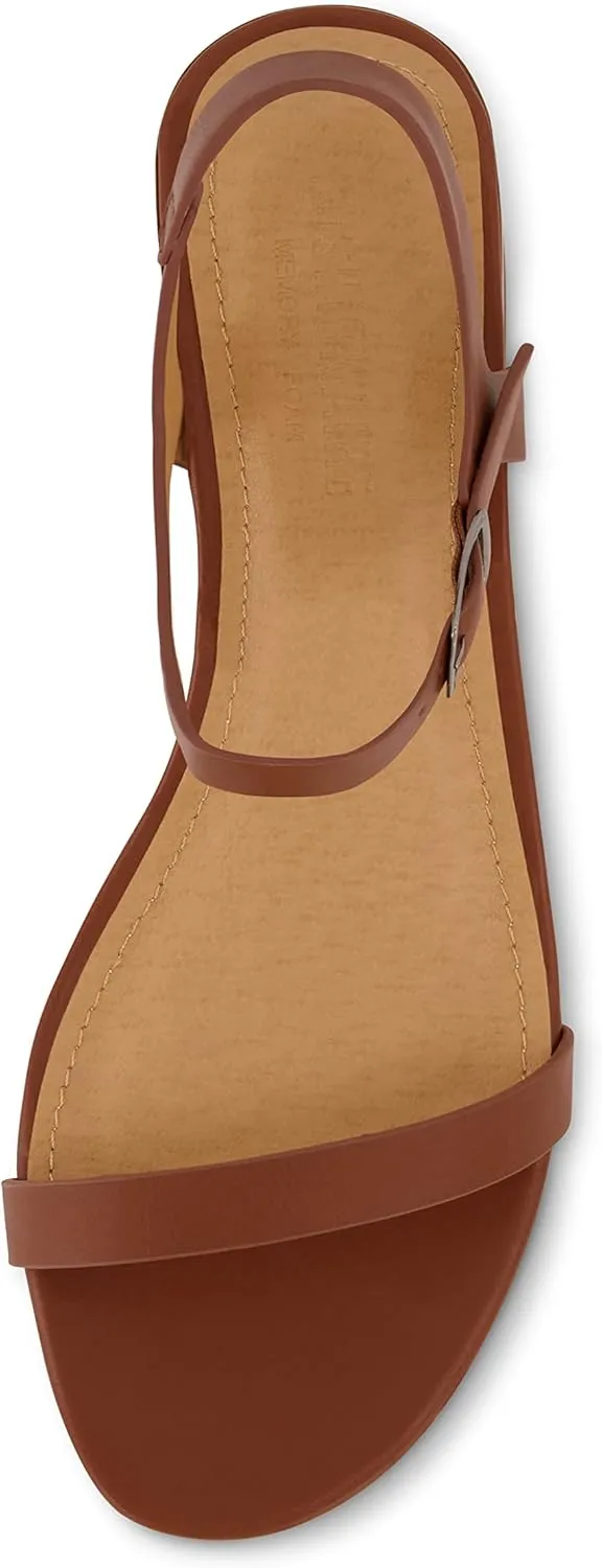 CUSHIONAIRE Women's Fontana one band block heel sandal  Memory Foam, Wide Widths Available