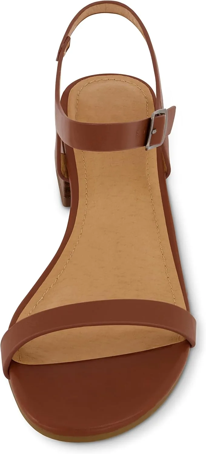 CUSHIONAIRE Women's Fontana one band block heel sandal  Memory Foam, Wide Widths Available