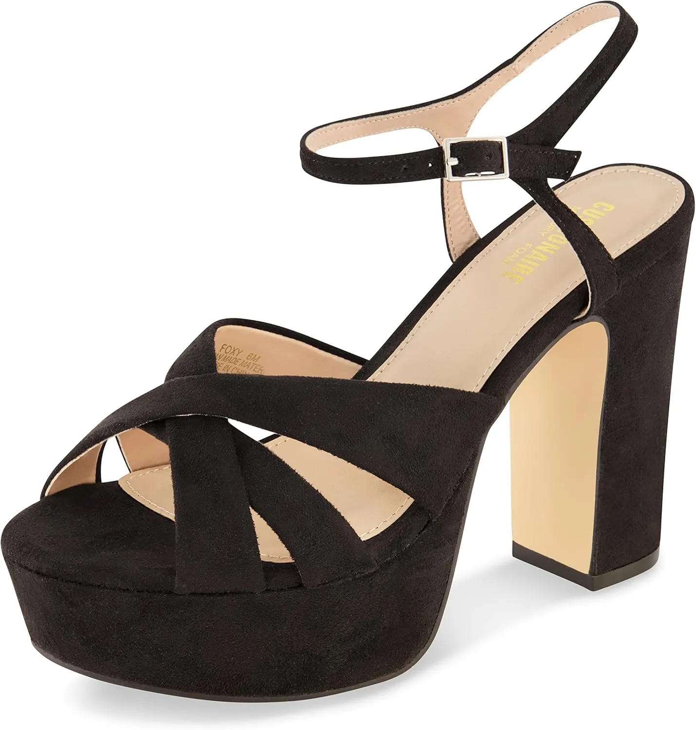 CUSHIONAIRE Women's Foxy platform dress sandal  Memory Foam and Wide Widths Available
